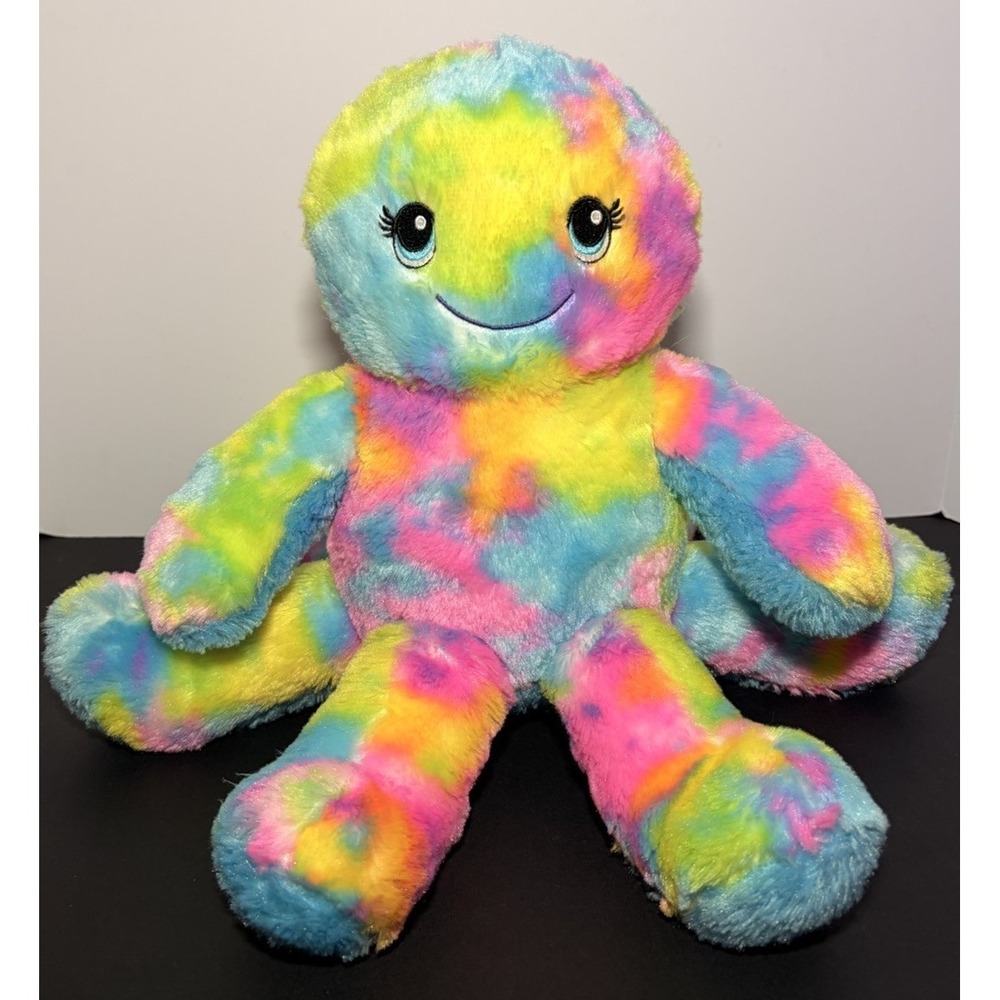 Build A Bear BAB Octopus Rainbow Tie Dye Stuffed Soft Animal Plush Toy